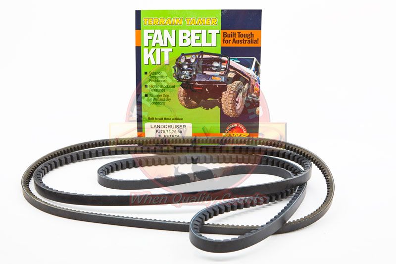 FAN BELT KIT FAN POWER STRG &amp; A/C WILL NOT SUIT FJ80 3FE ENG