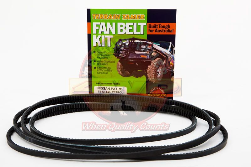 FAN BELT KIT FAN POWER STEERING &amp; A/C TB42 4.2L PETROL