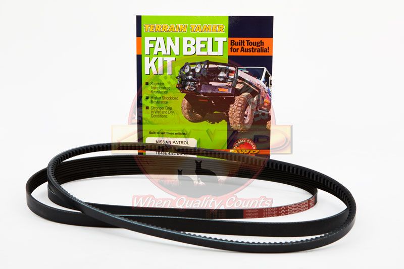 FAN BELT KIT FAN POWER STEERING &amp; A/C TB48E 4.8L PETROL