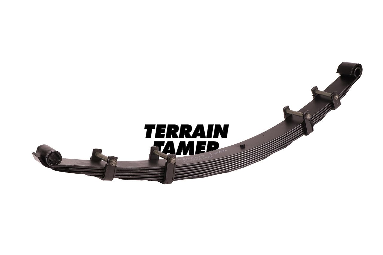 LEAF SPRING FRONT RAISED 50MM TO 65KG WITH BULL BAR 1
