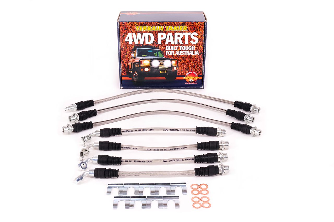 BRAIDED BRAKE HOSE KIT SUIT 2" RAISED SUSP. SOUTH AFRICA SPE