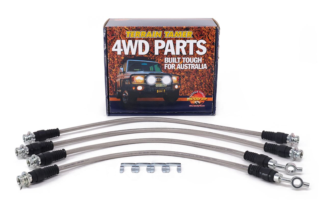BRAIDED BRAKE HOSE KIT SUIT 0-50MM RAISED VEHICLES
