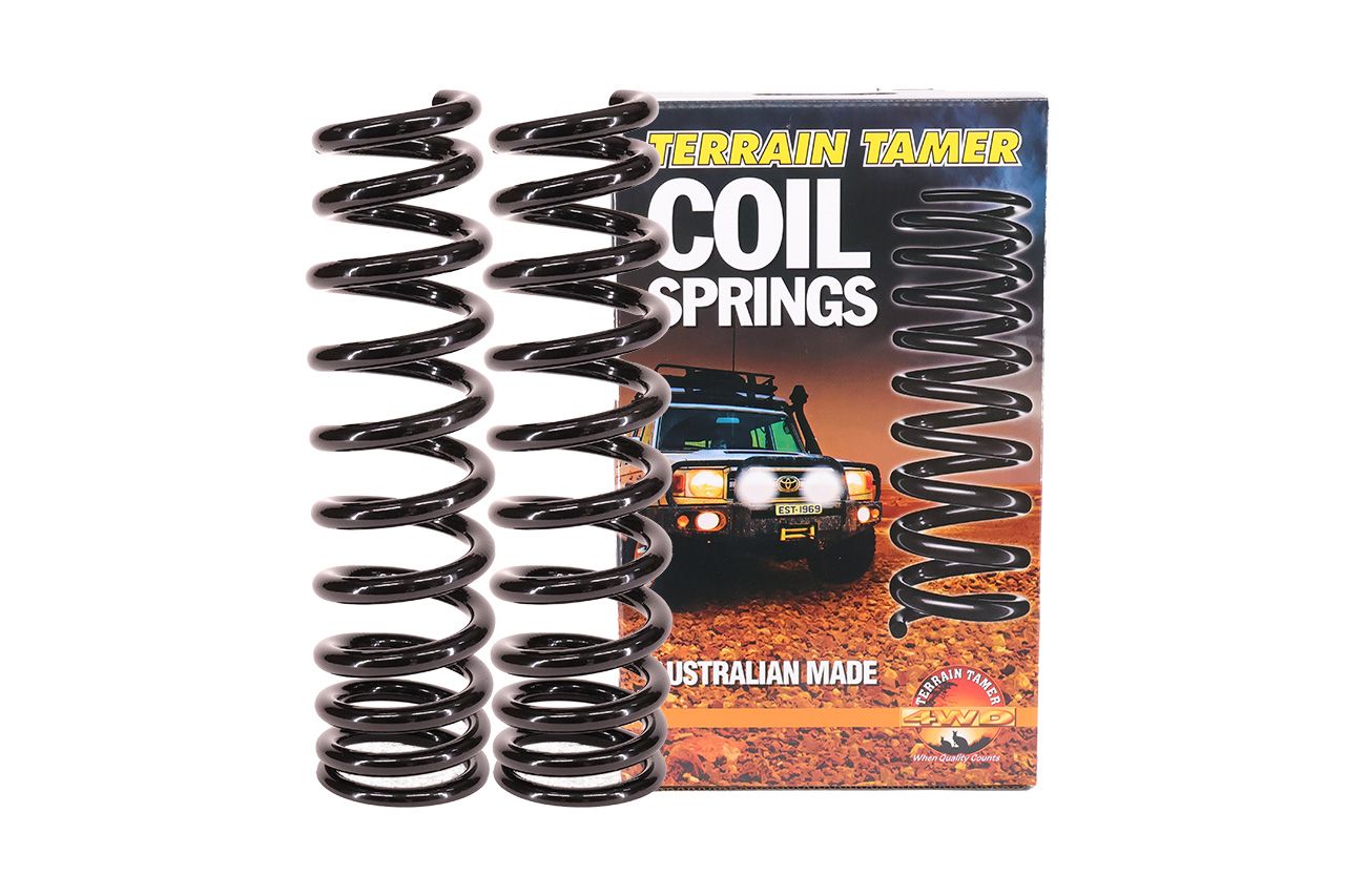 COILS FRONT RAISED 40MM 100KG + W/BULLBAR TAPERED WIRE V8 2