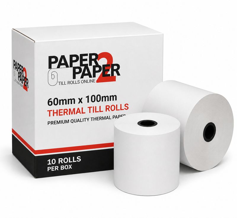 10 Rolls 60mm x 100mm Thermal Paper Till Rolls