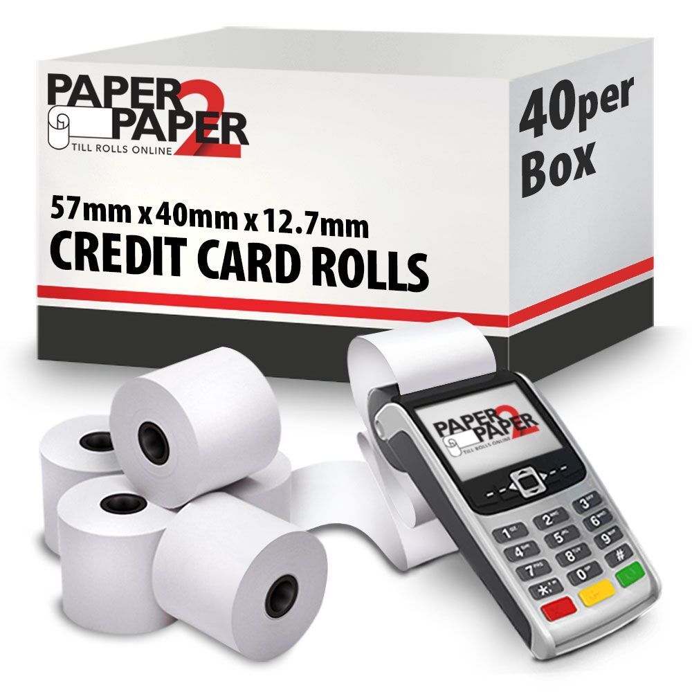 40 Rolls 57mm x 40mm Visa Credit Card Machine Rolls