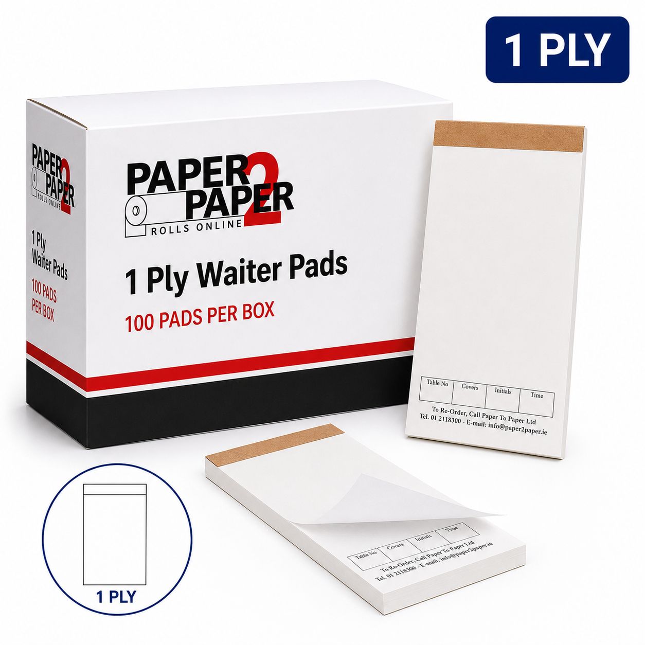 1 Ply Waiter Pads – Restaurant Order Pads (100 Pads Per Box) 1 Ply Waiter Pads – Restaurant Order Pads (100 Pads Per Box)