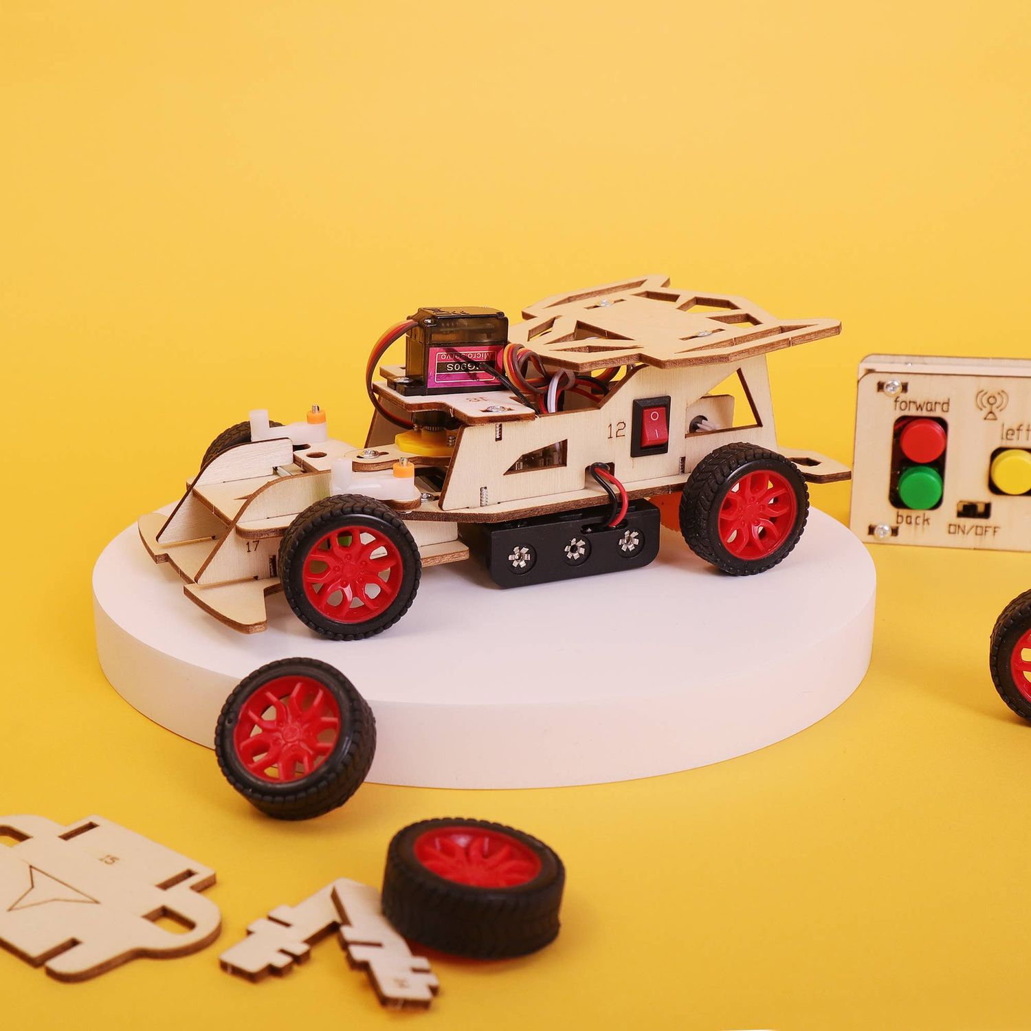 Steering Remote Controlled Car DIY Kit, Educational STEM Toy