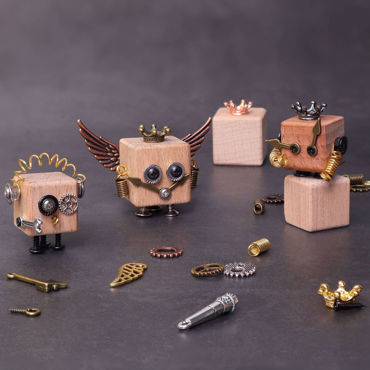 DIY Timberbot Kit, Build 2 Wooden Robots