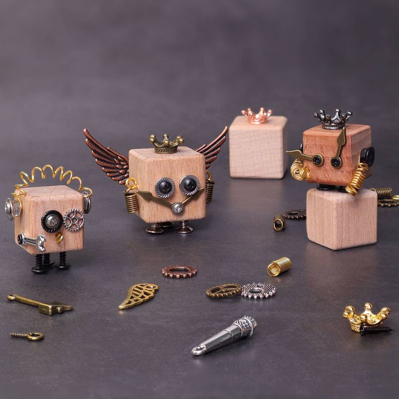DIY Timberbot Kit, Build 2 Wooden Robots