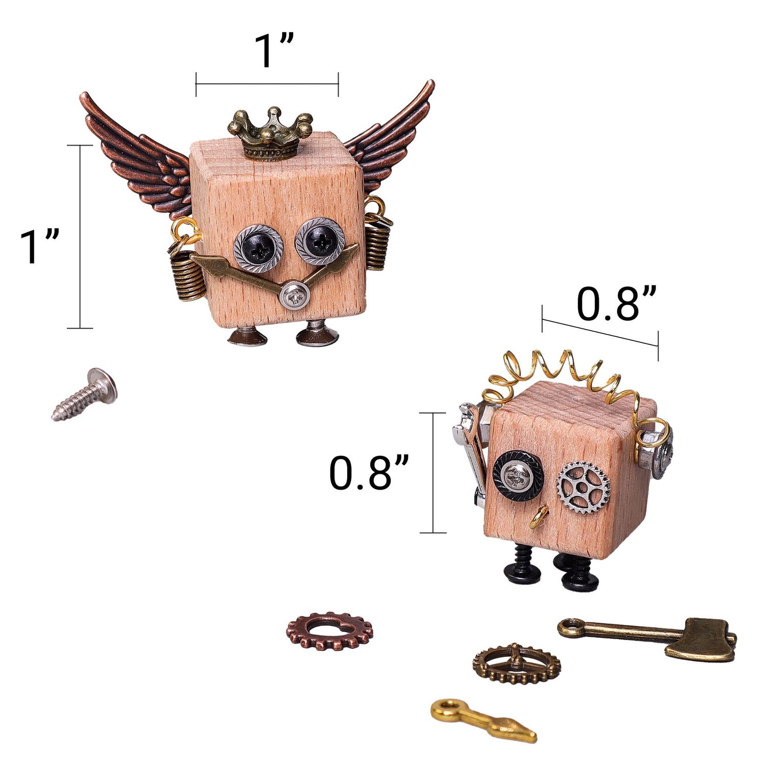 DIY Timberbot Kit, Build 2 Wooden Robots