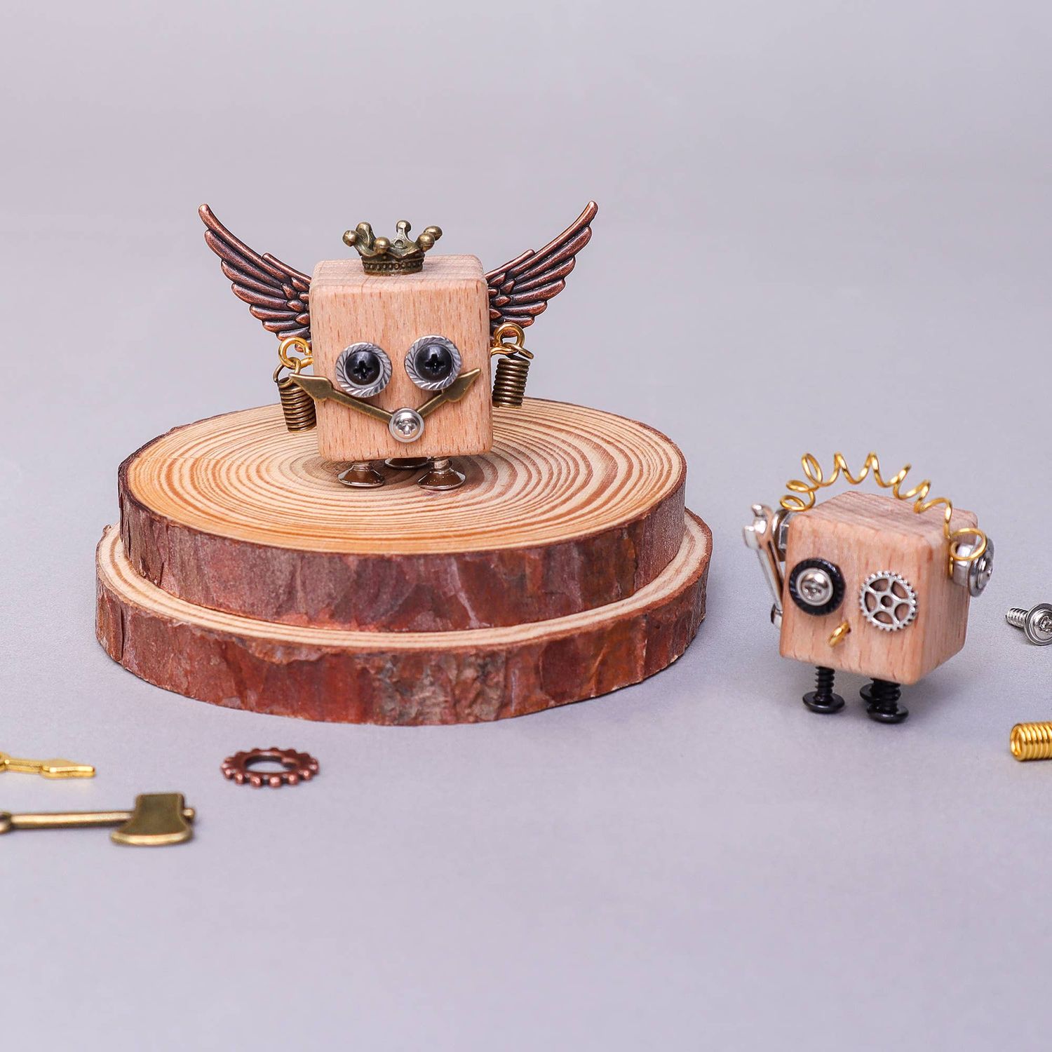 DIY Timberbot Kit, Build 2 Wooden Robots