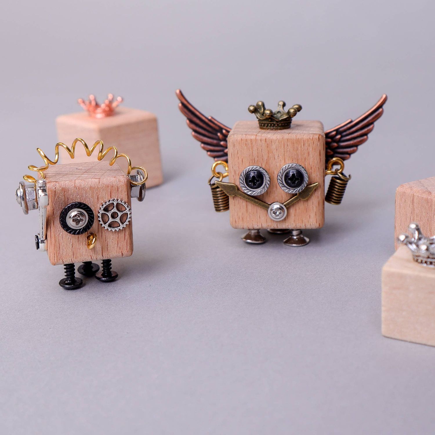 DIY Timberbot Kit, Build 2 Wooden Robots