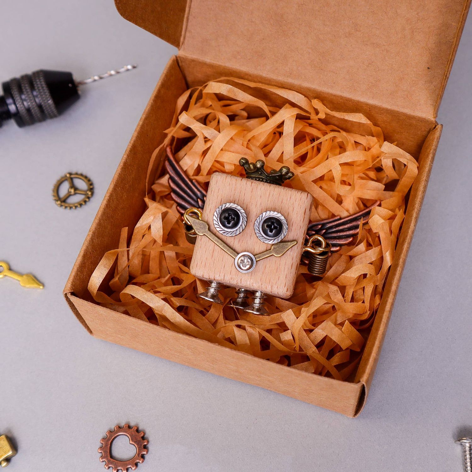 DIY Timberbot Kit, Build 2 Wooden Robots