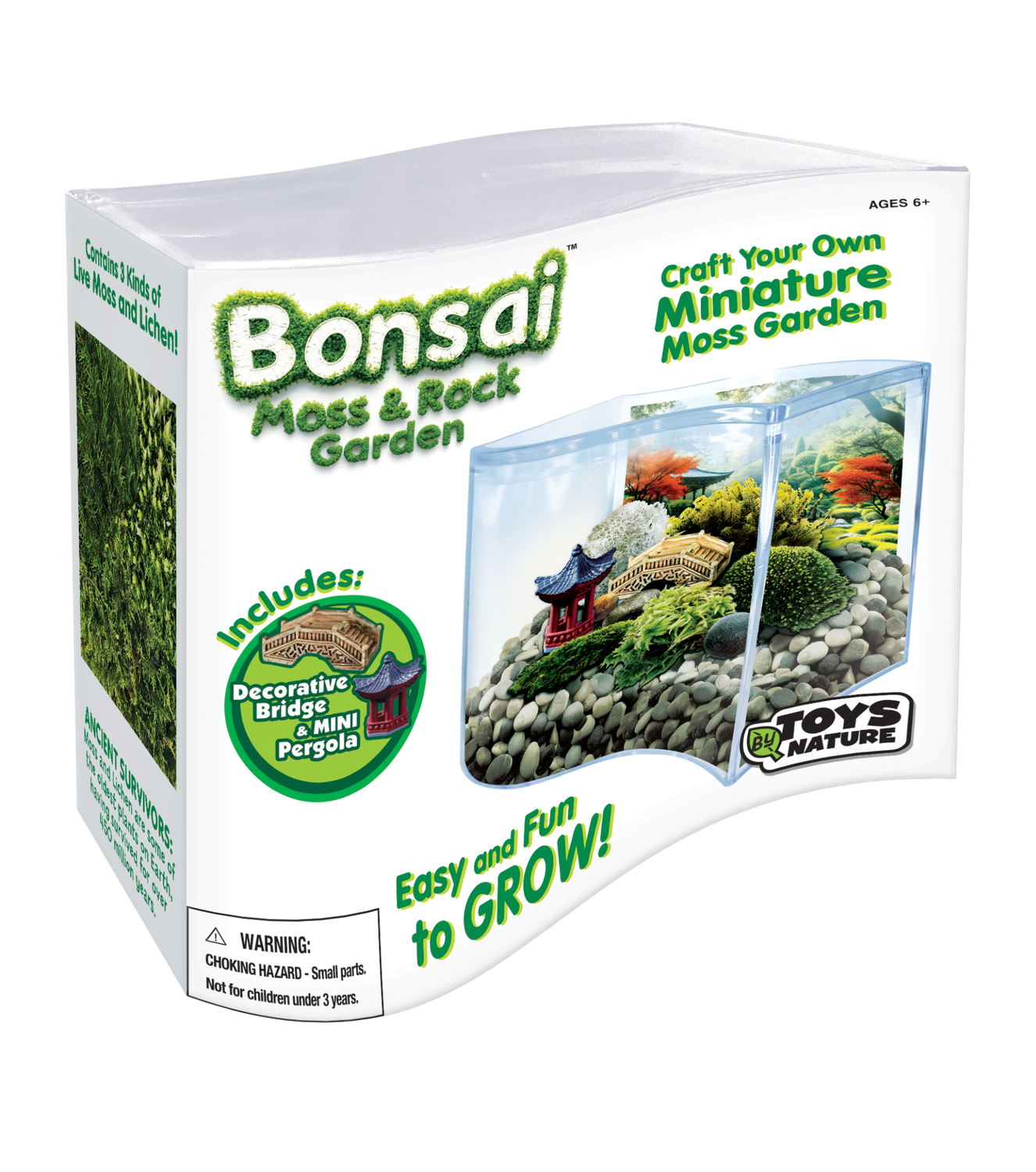 Bonsai Moss &amp; Rock Garden Wave Terrarium