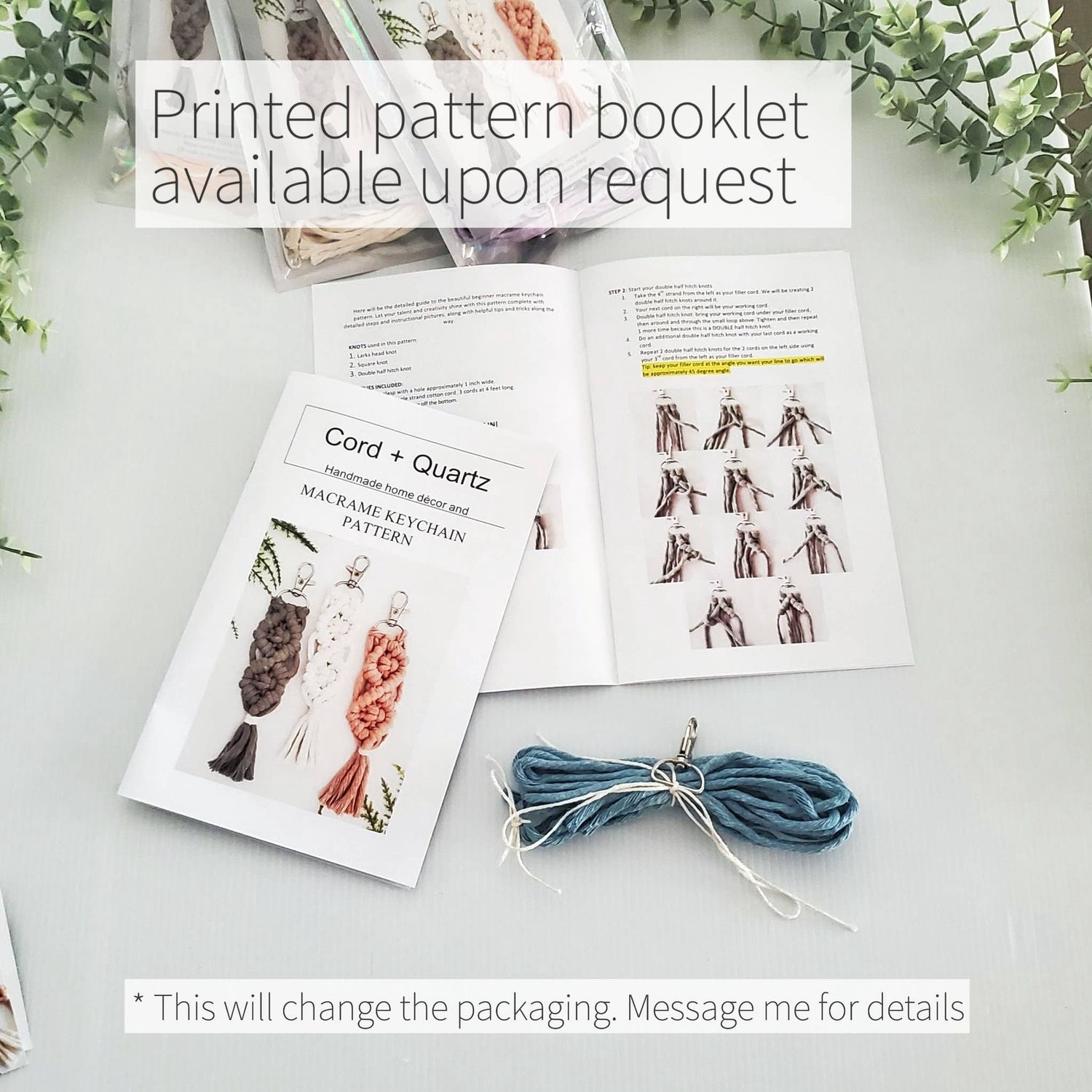 Macrame keychain DIY craft KIT.