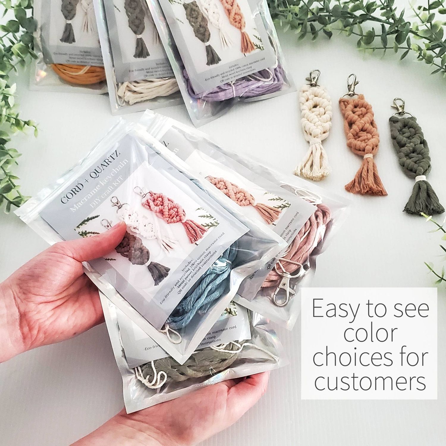 Macrame keychain DIY craft KIT.