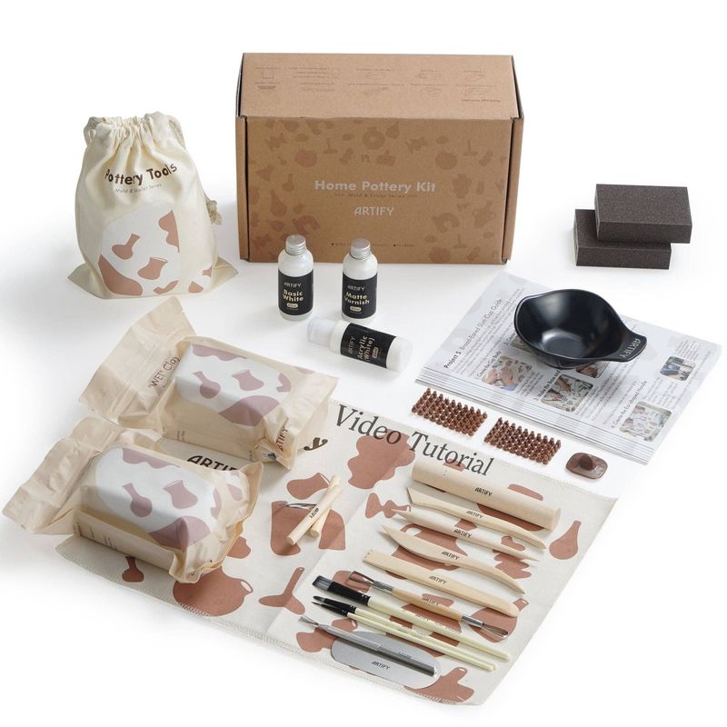ARTIFY Air Dry Clay Craft Kit , DIY Home Pottery Kit for All Ages, Mold &amp; Sculpt Series