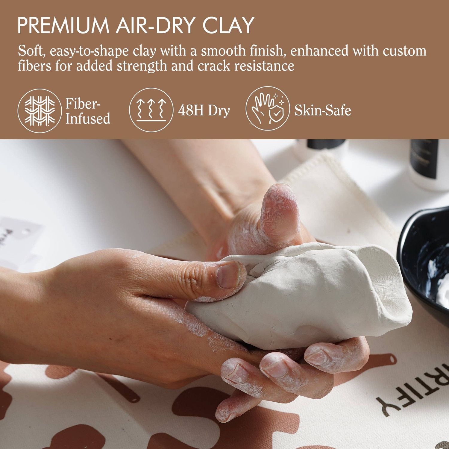 ARTIFY Air Dry Clay Craft Kit , DIY Home Pottery Kit for All Ages, Mold &amp; Sculpt Series