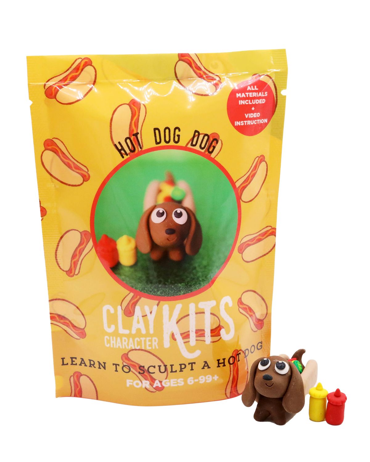Hot Dog Dog DIY Polymer Clay Kit - Craft for Kids &amp; Adults