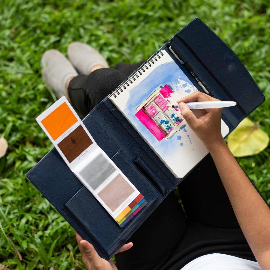 A6 Travel Paint Kit - Vegan Leather| Handcrafted| Portable