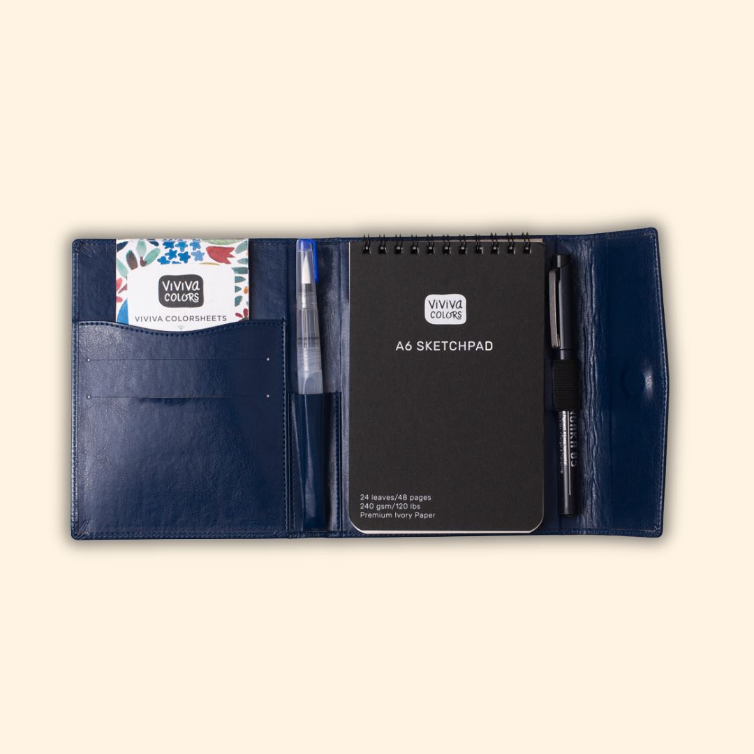 A6 Travel Paint Kit - Vegan Leather| Handcrafted| Portable