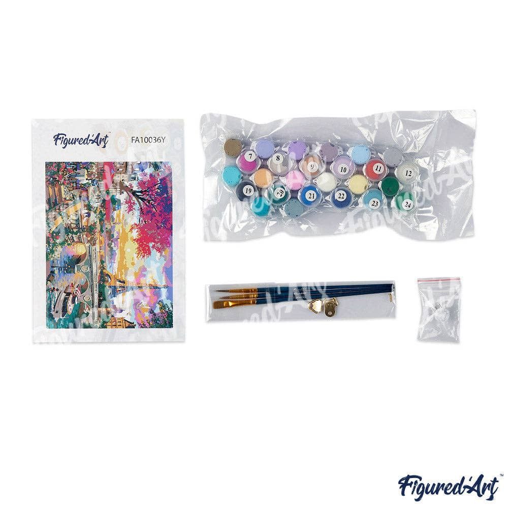 Paint by Numbers rolled - Moose and aurora borealis