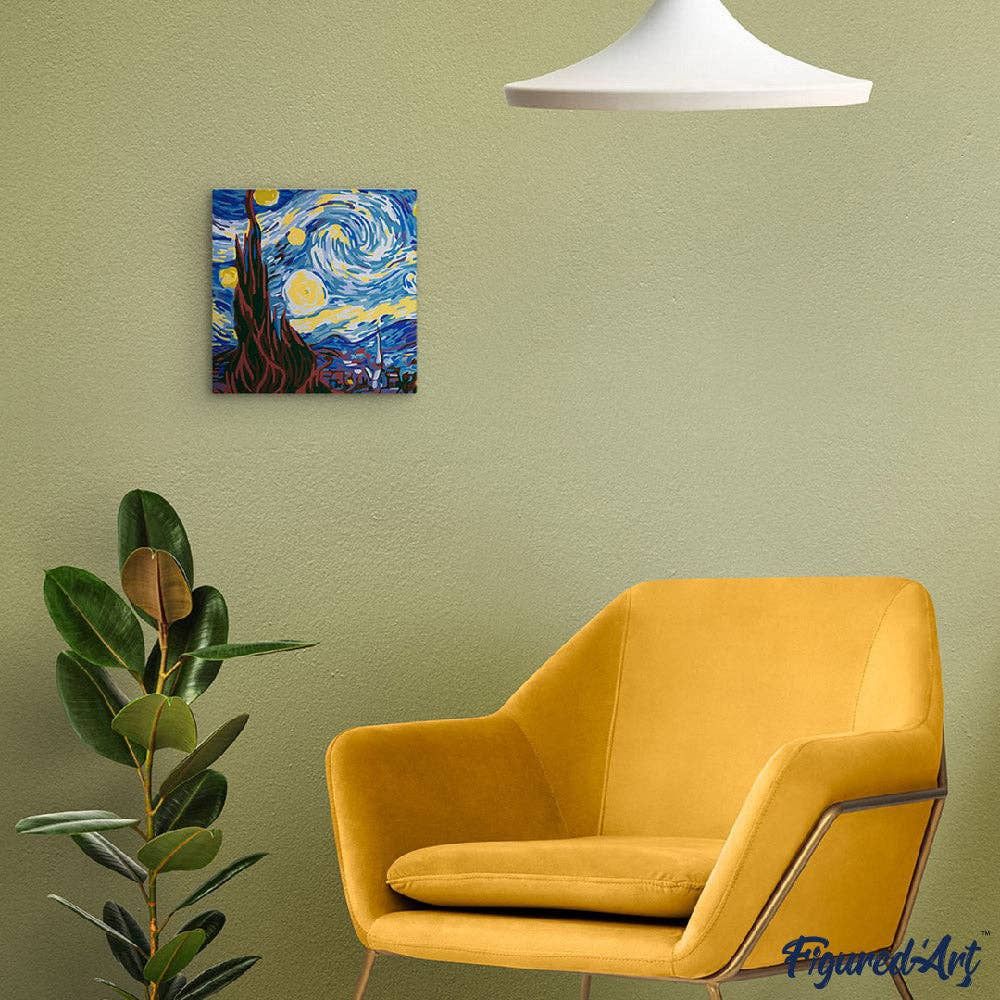 Mini Paint by numbers framed - Van Gogh Starry Night