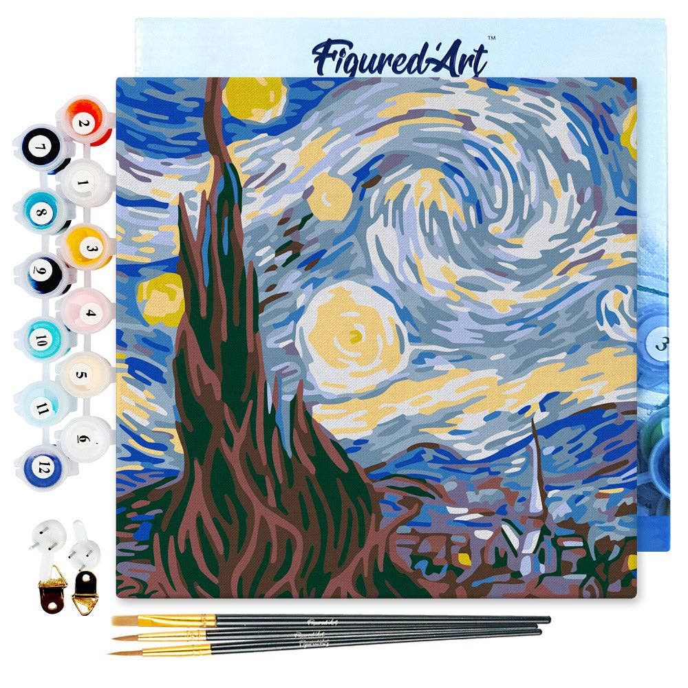 Mini Paint by numbers framed - Van Gogh Starry Night