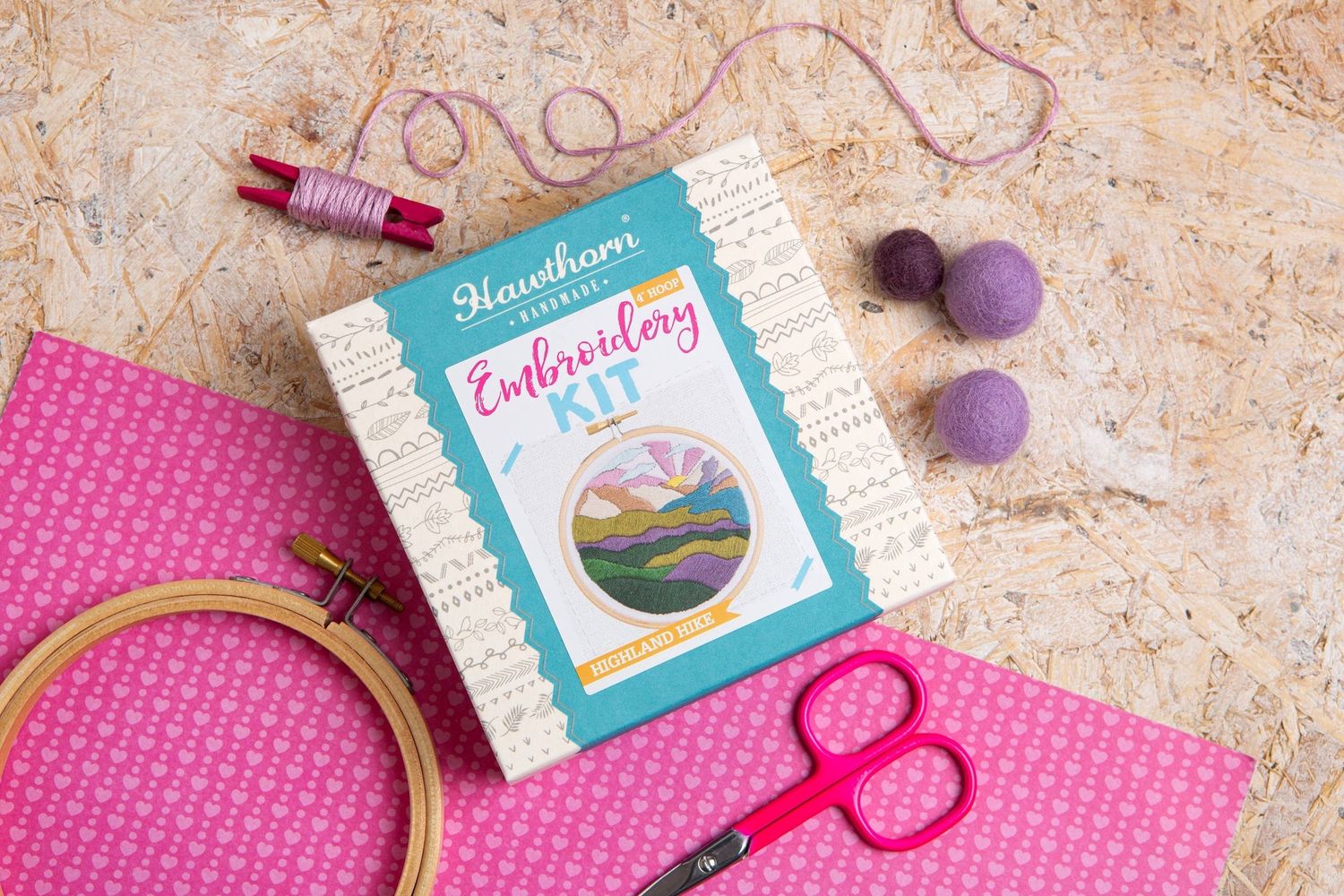 Highland Hike Mini Embroidery Kit | Complete Craft Kit for Beginners
