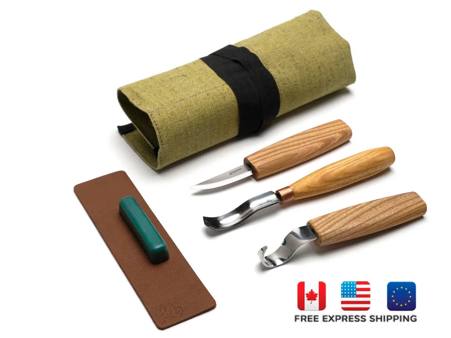 S38L - Spoon Carving Kit Wood Carving Tools with Strop