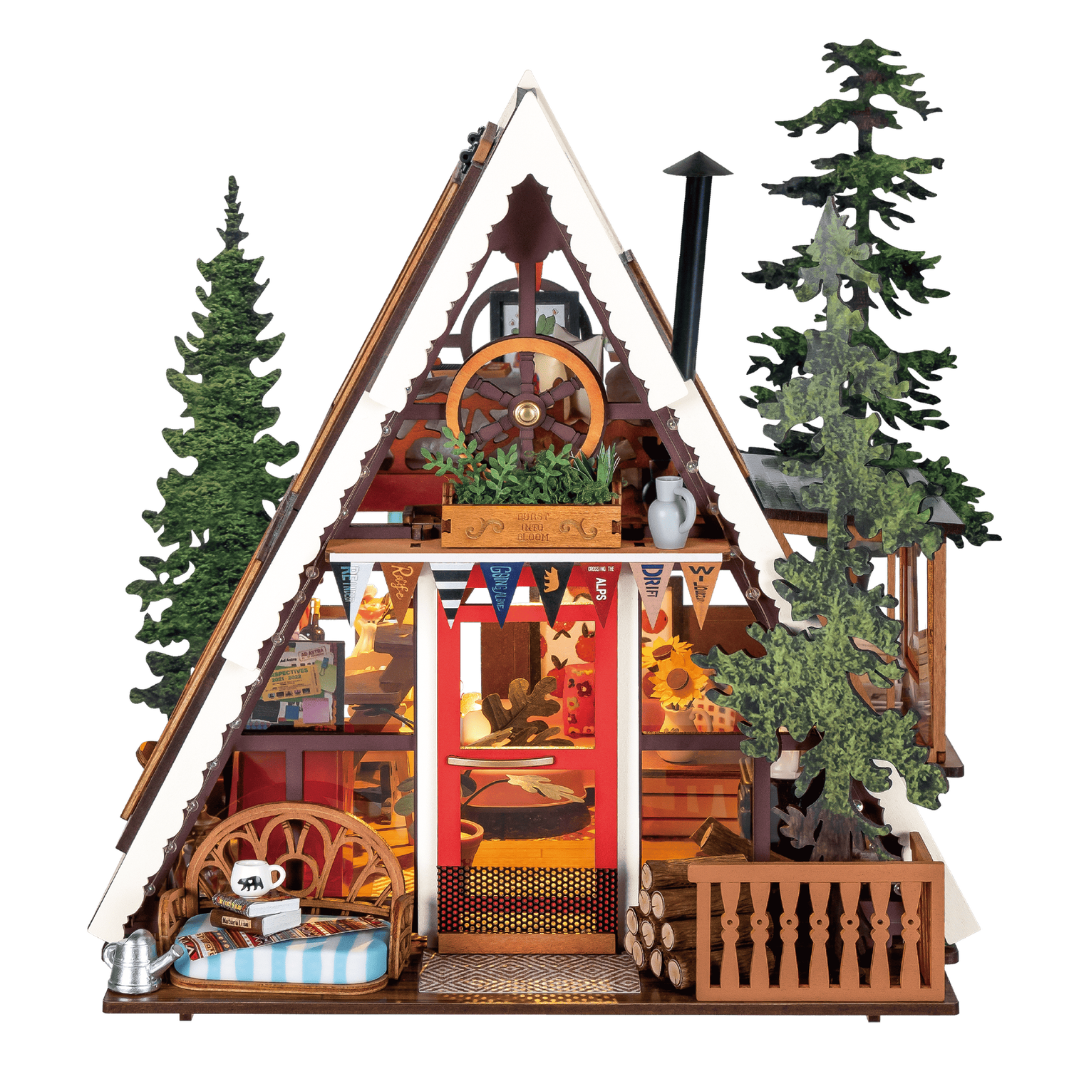 DIY Miniature House Kit: A-Frame Cabin
