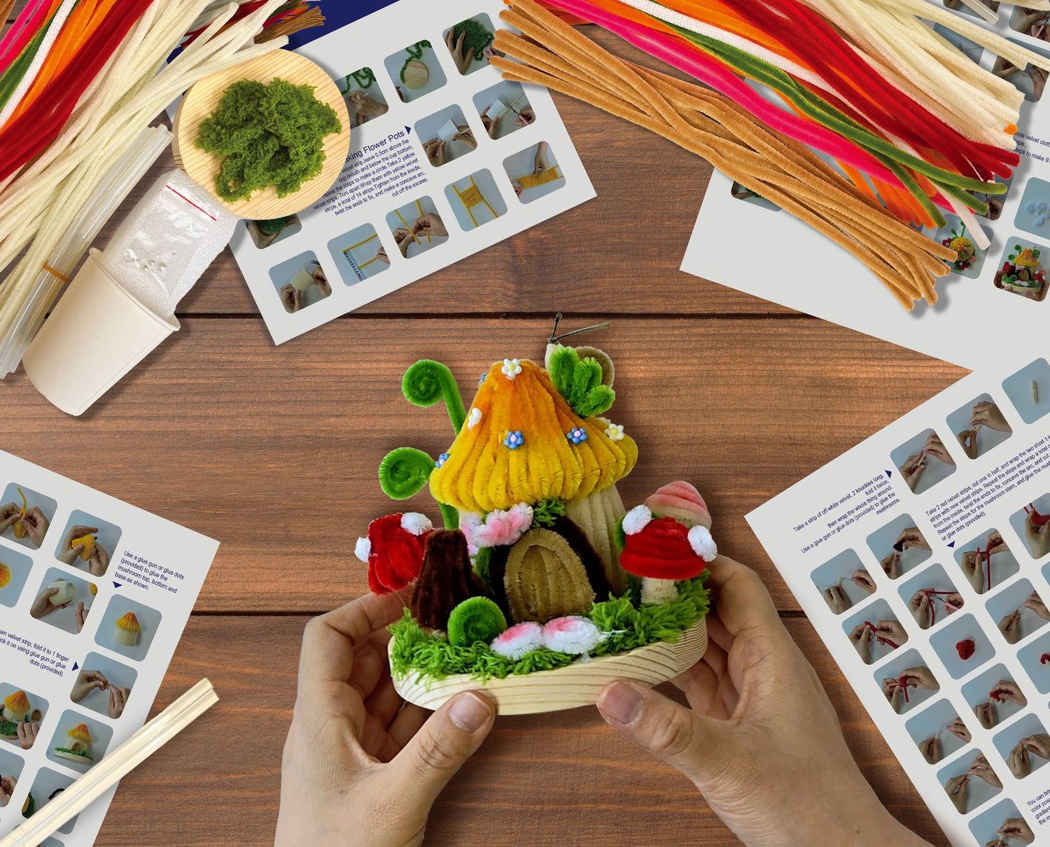 DIY Chenille Kit – Mushroom House
