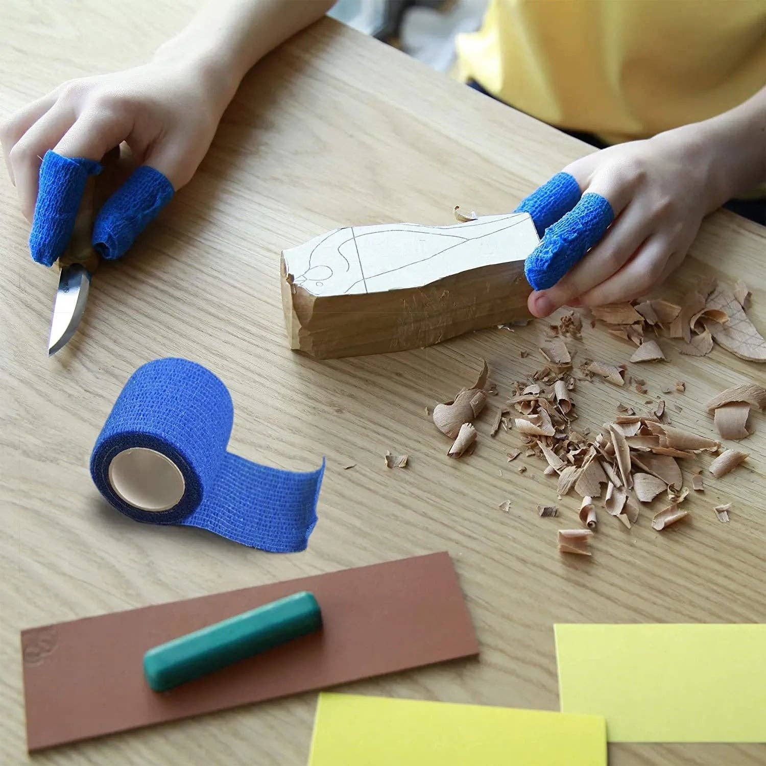 NCT6 - Cut Resistant Adherent Wrap Tape for Wood Carving and Whittling