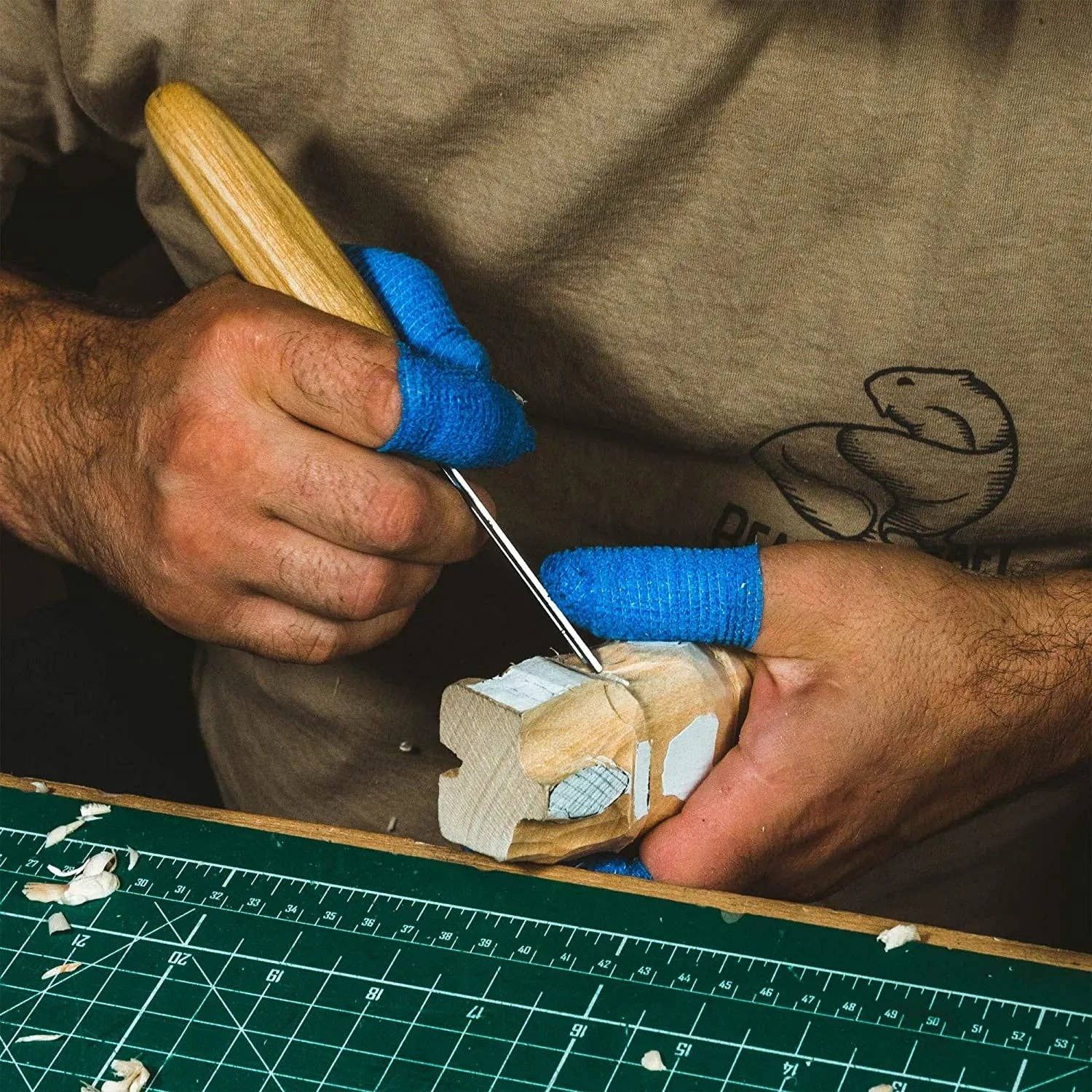 NCT6 - Cut Resistant Adherent Wrap Tape for Wood Carving and Whittling