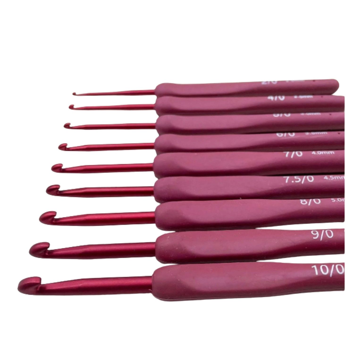 9-Piece Crochet Hook Set . Soft Grip Handles . 2.0–6.0mm
