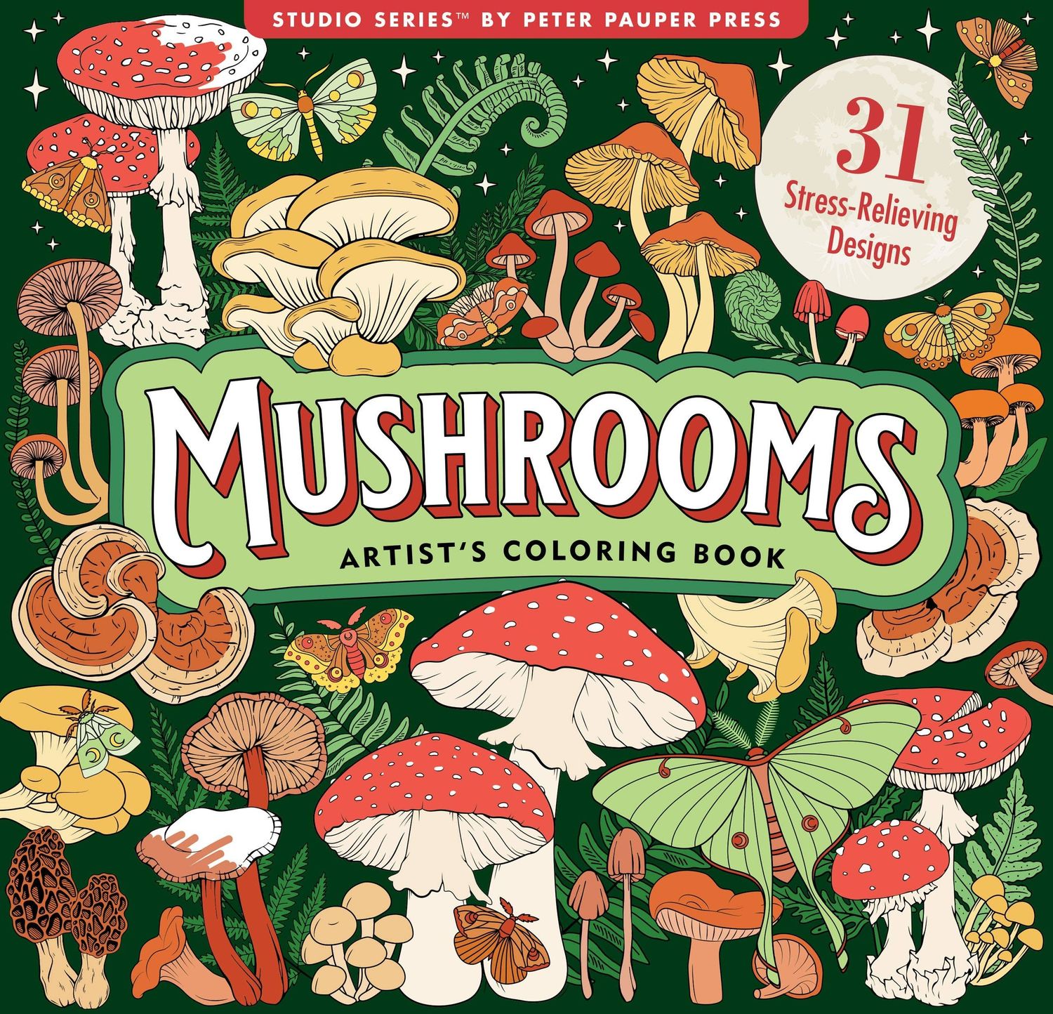 Mushrooms Adult Coloring Book,Mushrooms Adult Coloring Book