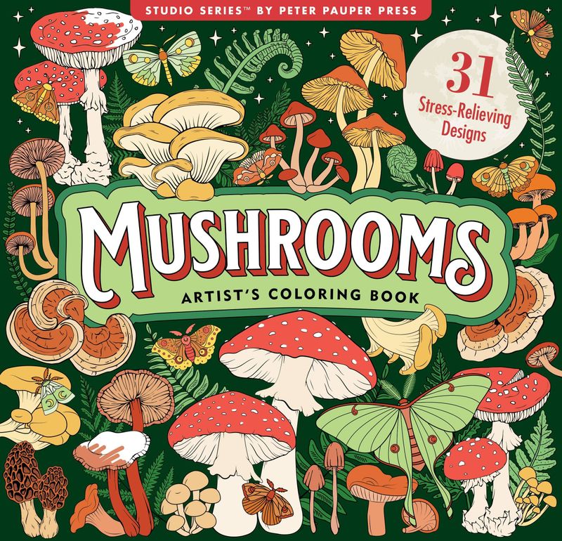 Mushrooms Adult Coloring Book,Mushrooms Adult Coloring Book