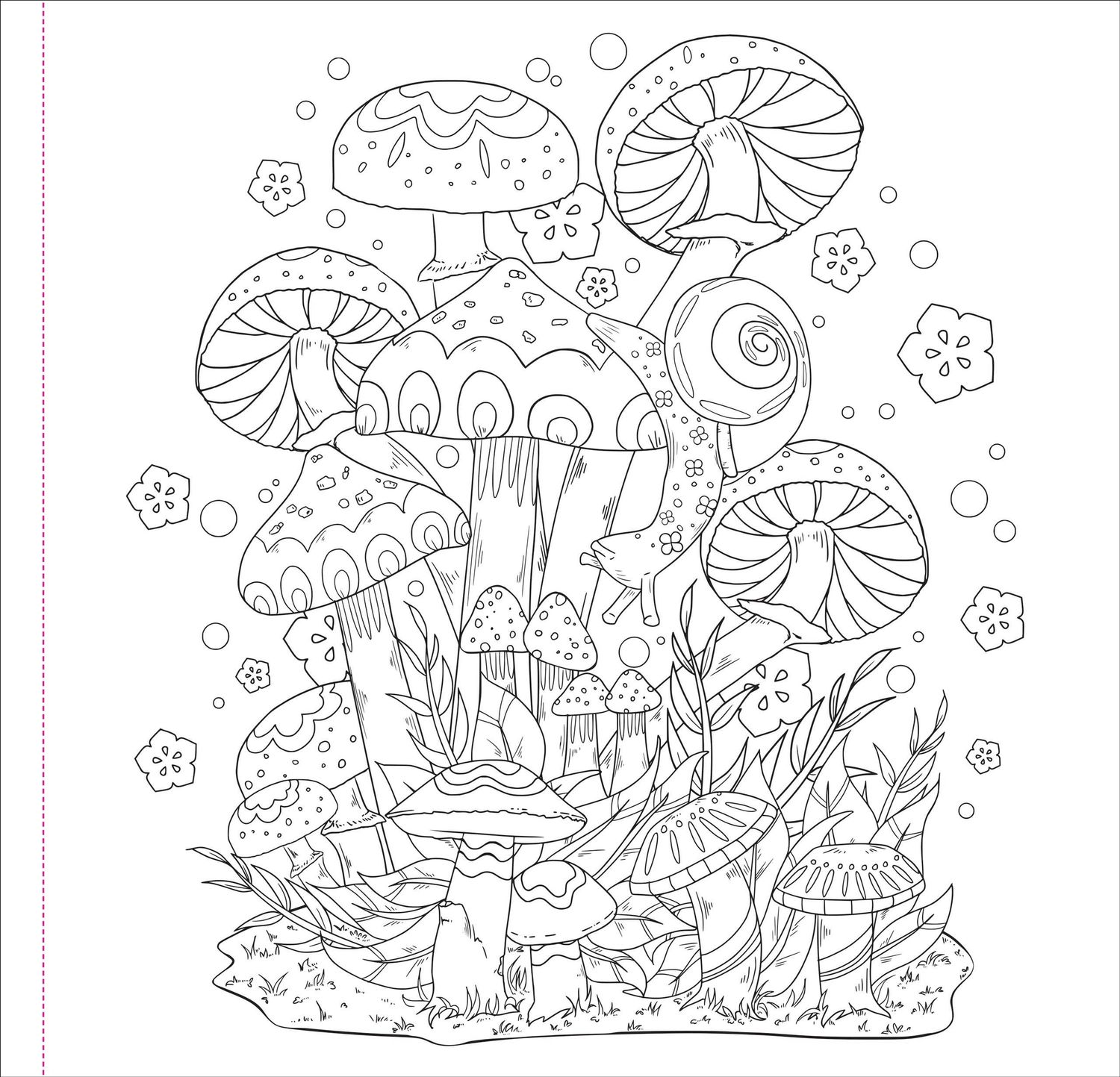 Mushrooms Adult Coloring Book,Mushrooms Adult Coloring Book