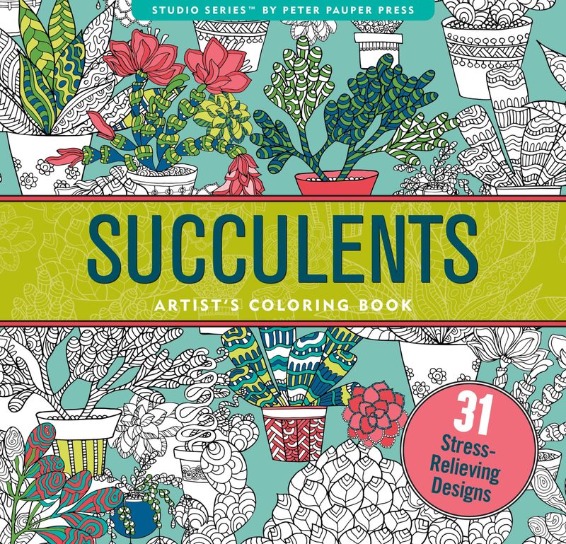 Succulents Artist's Coloring Book,Succulents Artist's Coloring Book
