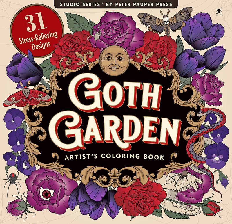Goth Garden Adult Coloring Book,Goth Garden Adult Coloring Book