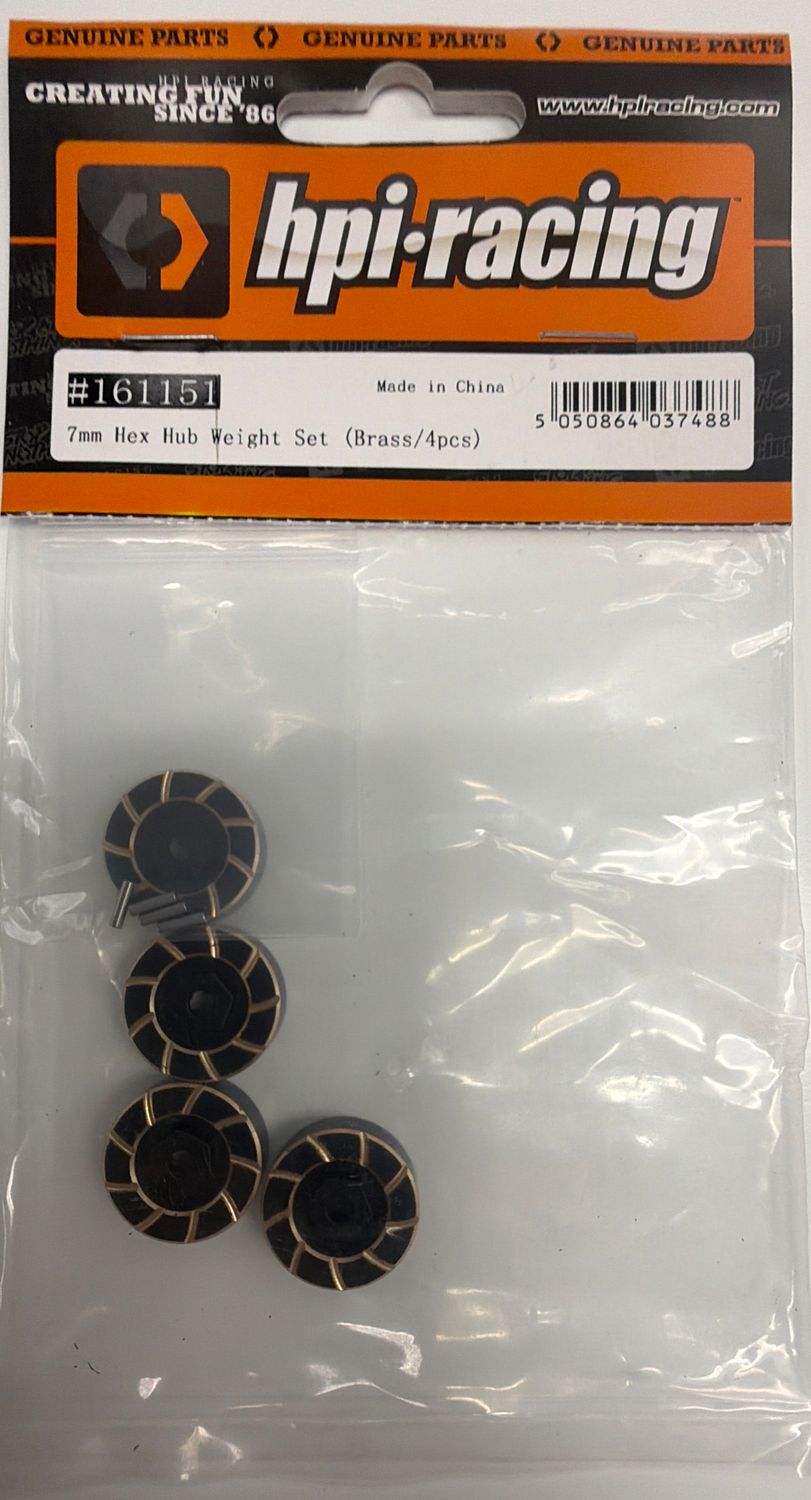 HPI Venture 18 7mm Hex Hub Weight Set (brass / 4 Pcs)