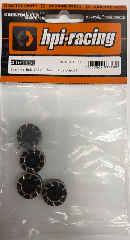 HPI Venture 18 7mm Hex Hub Weight Set (brass / 4 Pcs)