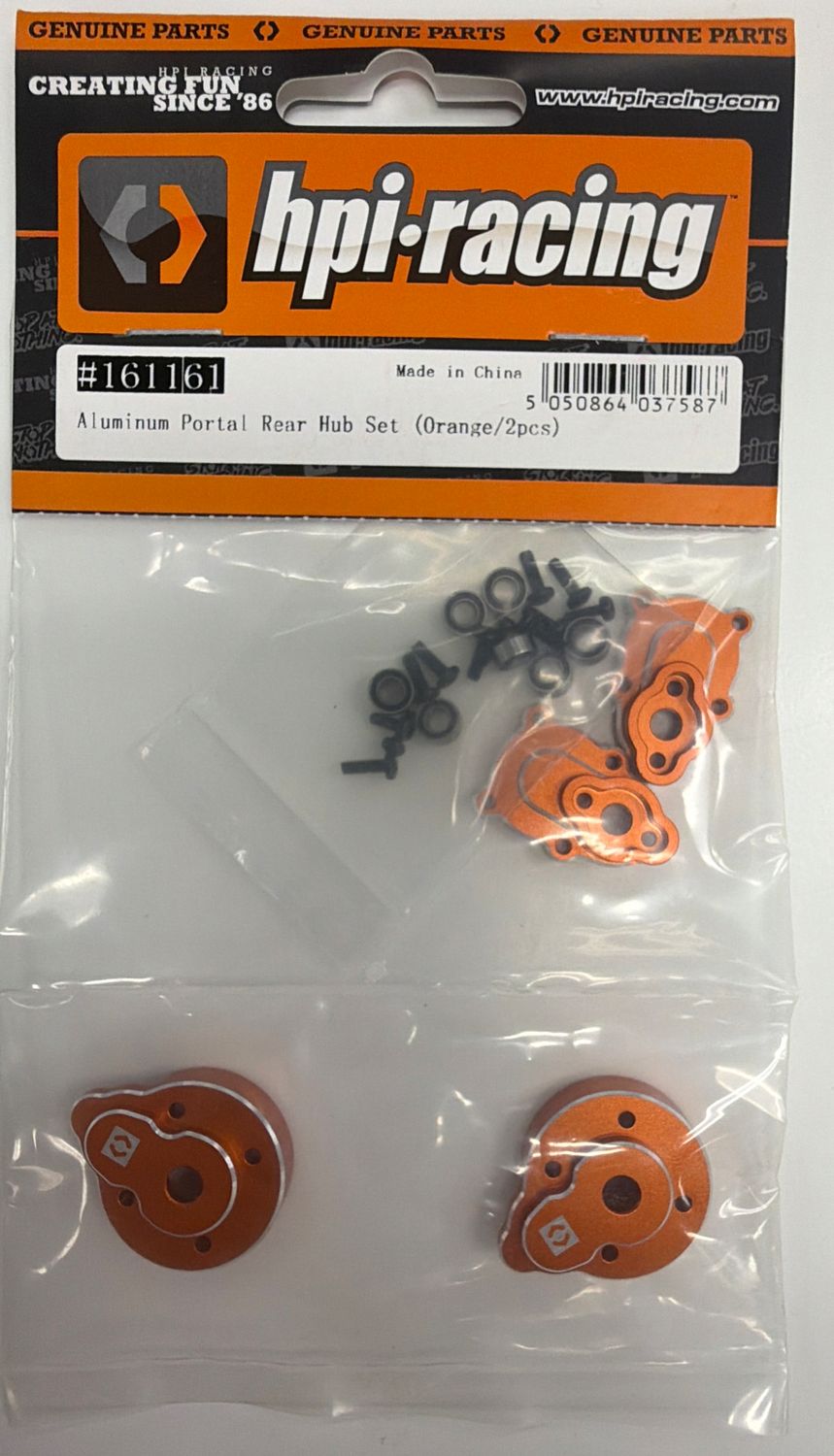 Aluminum Portal Rear Hub Set (orange / 2pcs) 