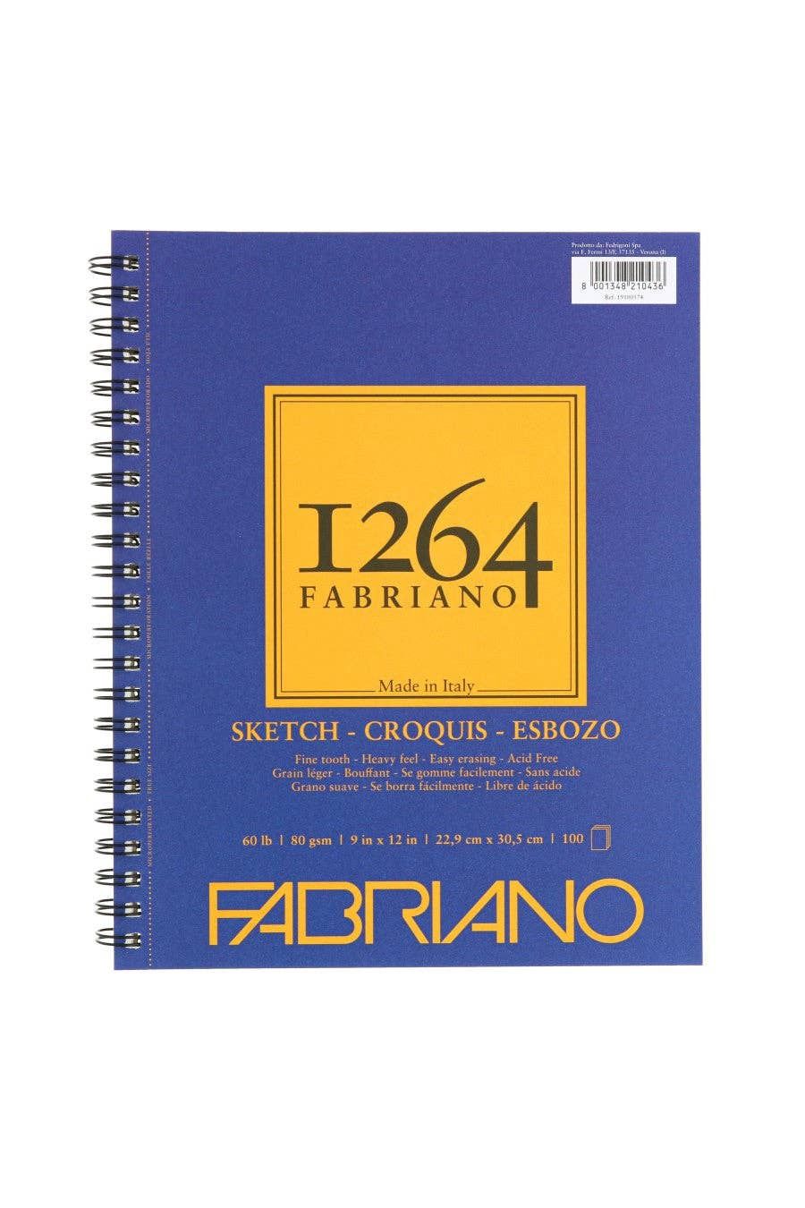 Fabriano 1264 Sketch Pad, 60 lb, 100 Sheets