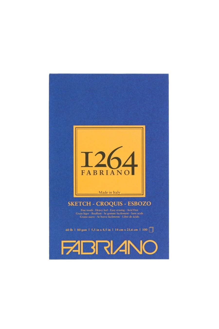 Fabriano 1264 Sketch Pad, 60 lb, 100 Sheets