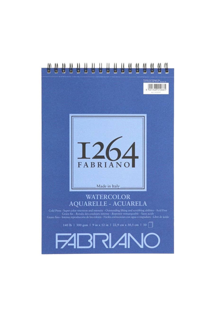 Fabriano 1264 Watercolor Pad, 140 140lb. (300gsm)