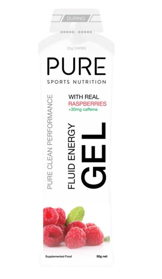 PURE FLUID ENERGY GEL 50G, COLOUR: RASPBERRY (CAFF)