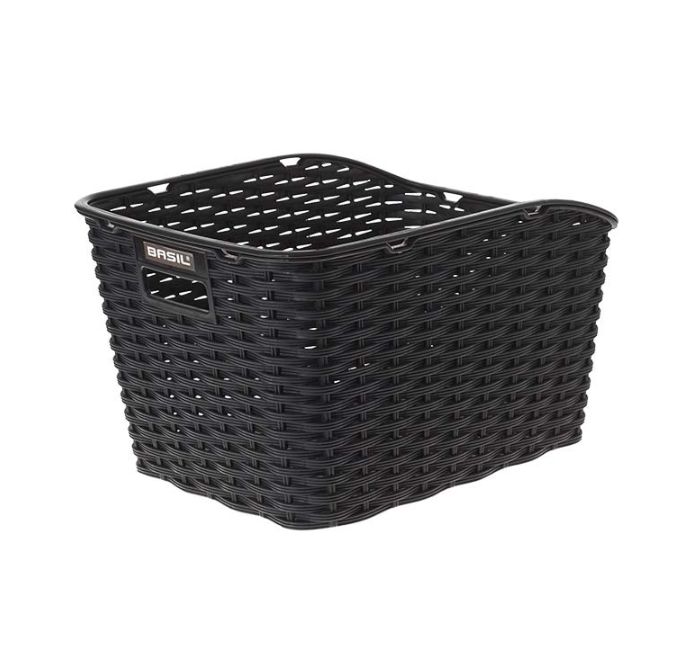 BASIL WEAVE WP REAR BASKET BLACK