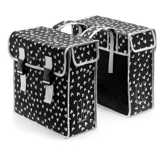 BASIL MARA XL DOUBLE BAG 35L, COLOUR: HEART DOTS