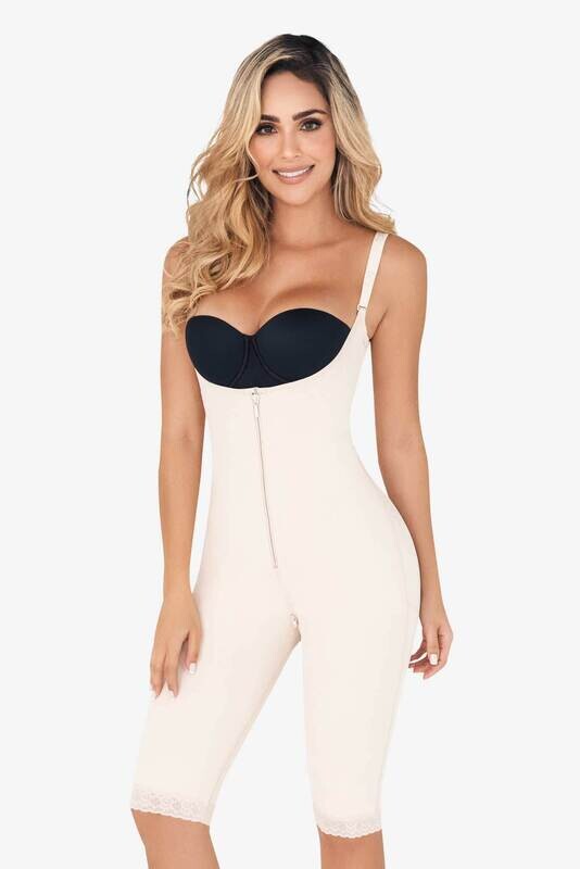 Knee-length Open Bust Body Shaper